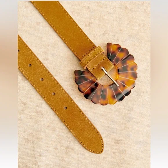 Sezane | Accessories | Iso Sezane Sandy Belt In Tobacco  display picture 1